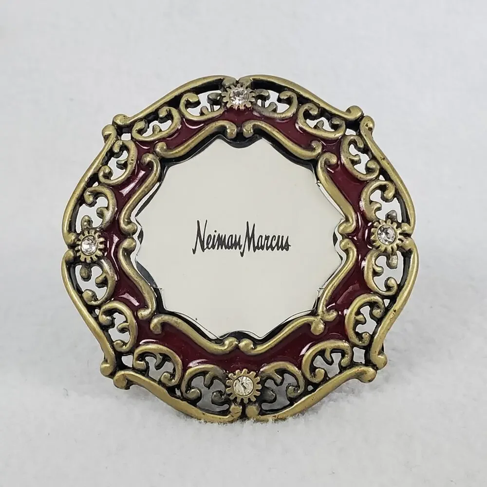 Jay Strongwater Enamel Red Swarovski Crystal Mini Picture Frame/ Brooch